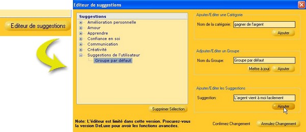 Vous pouvez ajouter vos propres suggestions